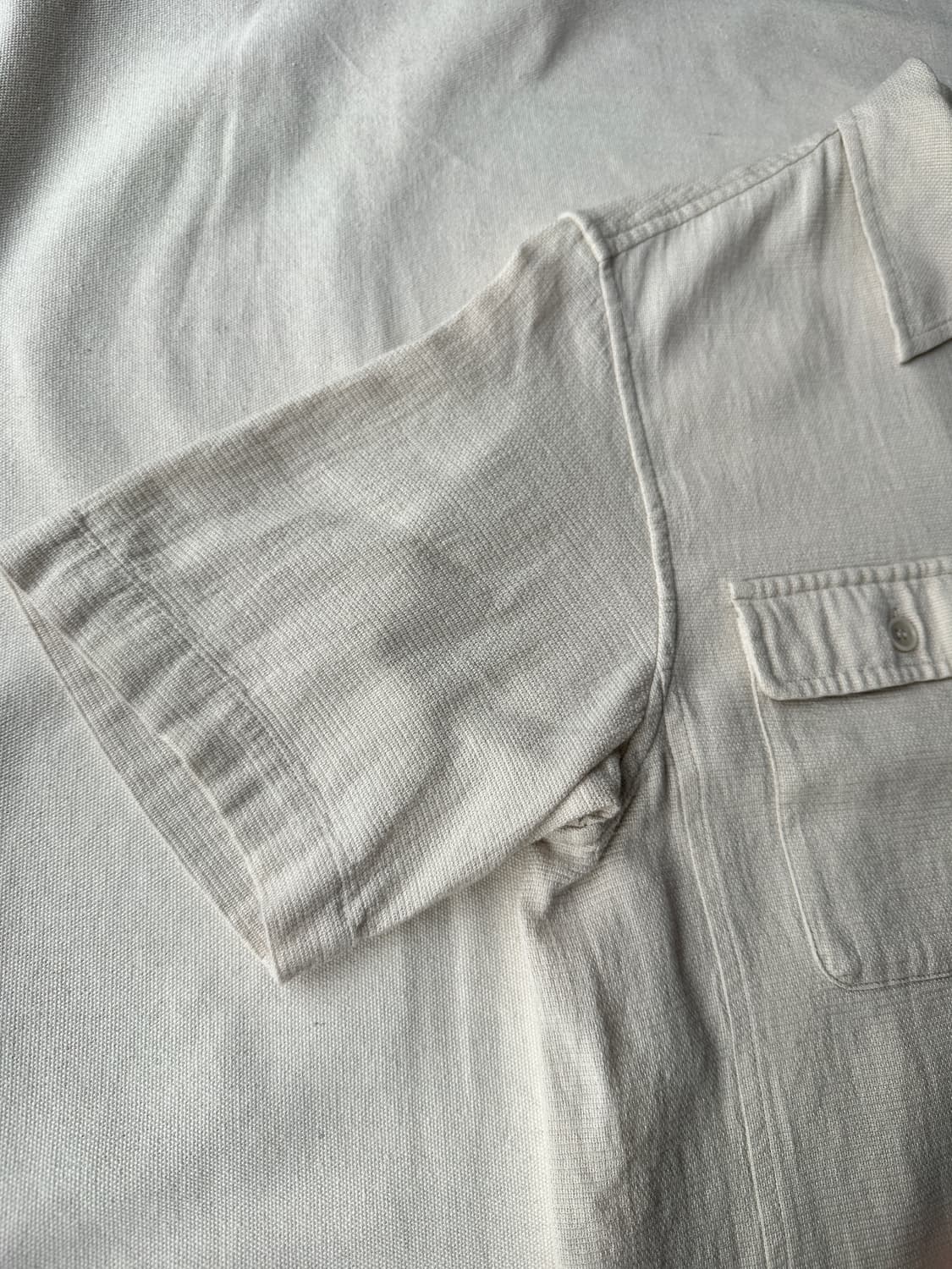 골든베어 재팬 린넨 블렌드 반팔 셔츠 아이보리 L 상품이미지5