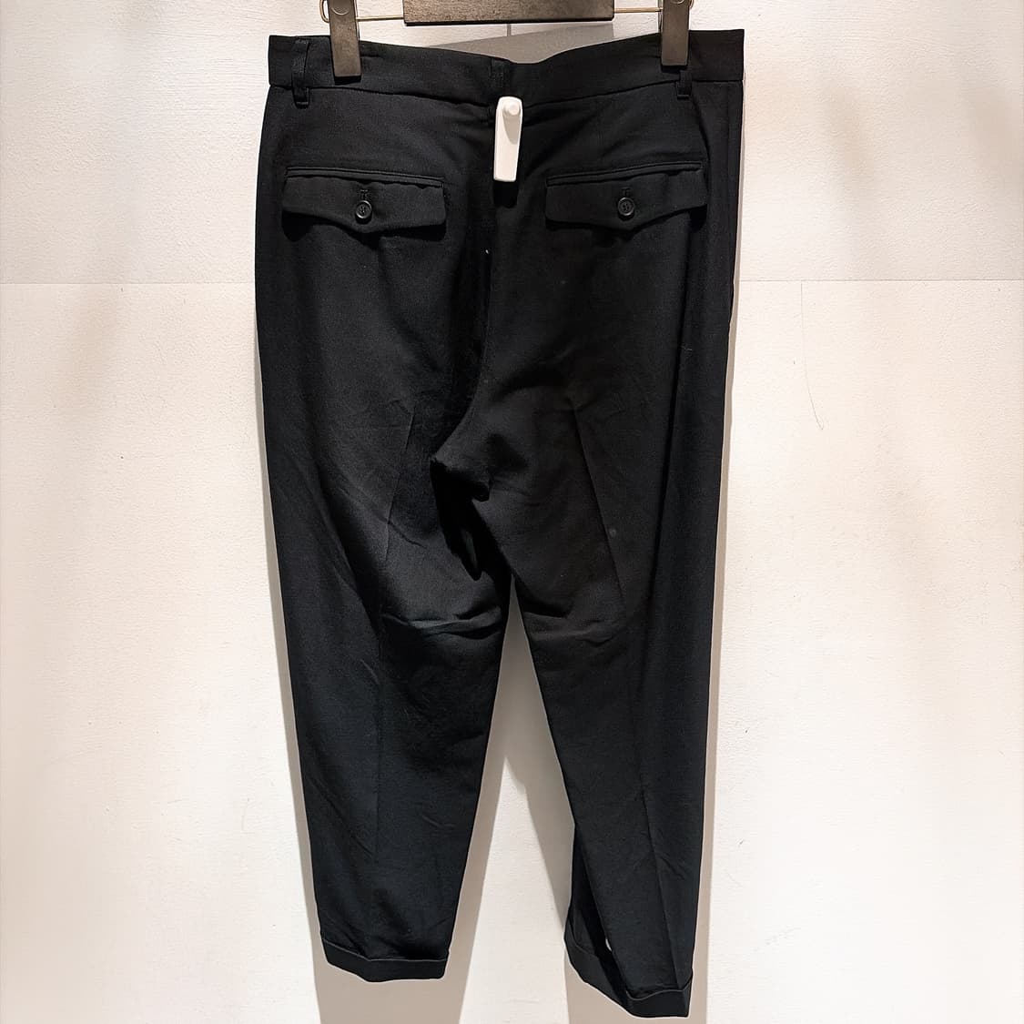 (정품/새상품) 요지 야마모토 여성 블랙 개버딘 팬츠 상품이미지3