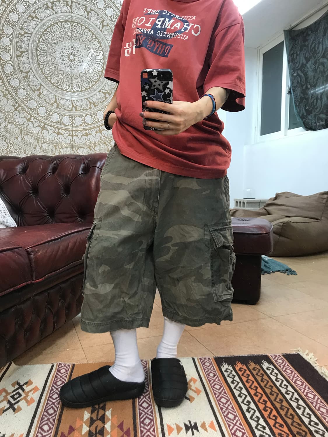 빈티지 카모 카고반바지  상품이미지1