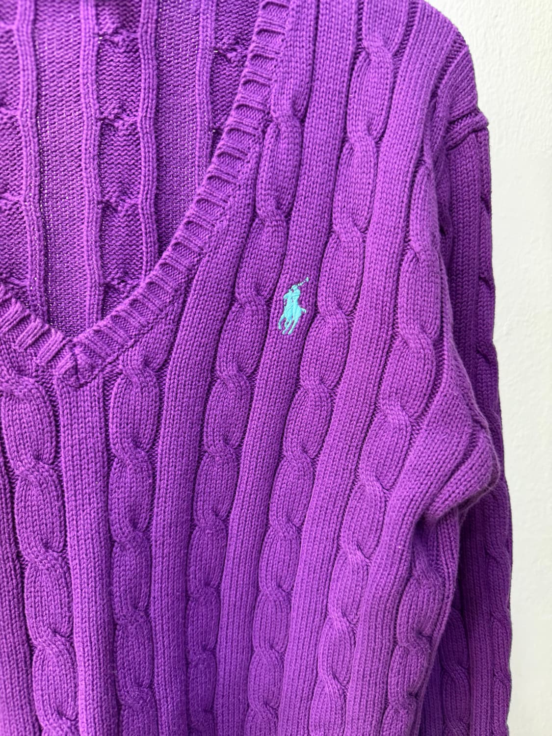정품) 폴로랄프로렌 신형 여성 퍼플 케이블니트 S 상품이미지4
