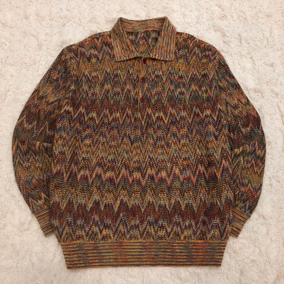 빈티지 멀티컬러 울 카라 니트 상품이미지1