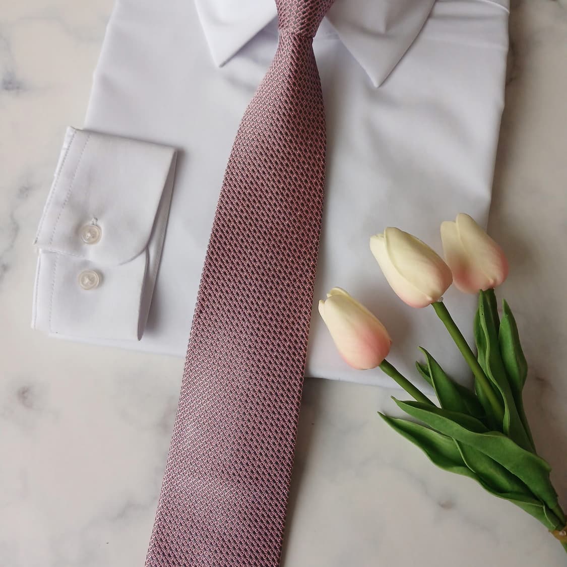 메트로시티 실크 핑크 자카드 패턴 넥타이 8.2cm A+등급 A19728 상품이미지5