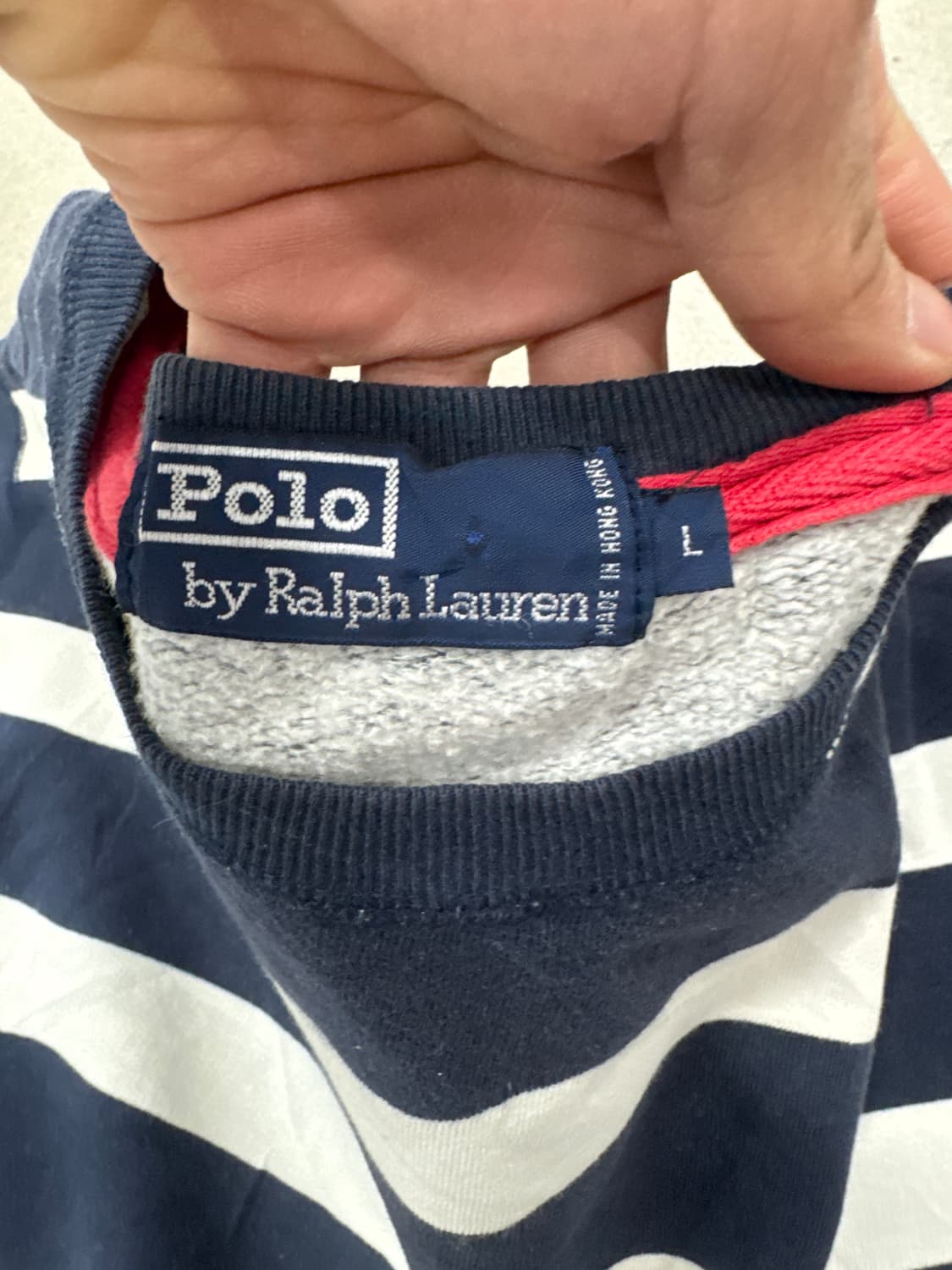 폴로 스트라이프 맨투맨 L 상품이미지5