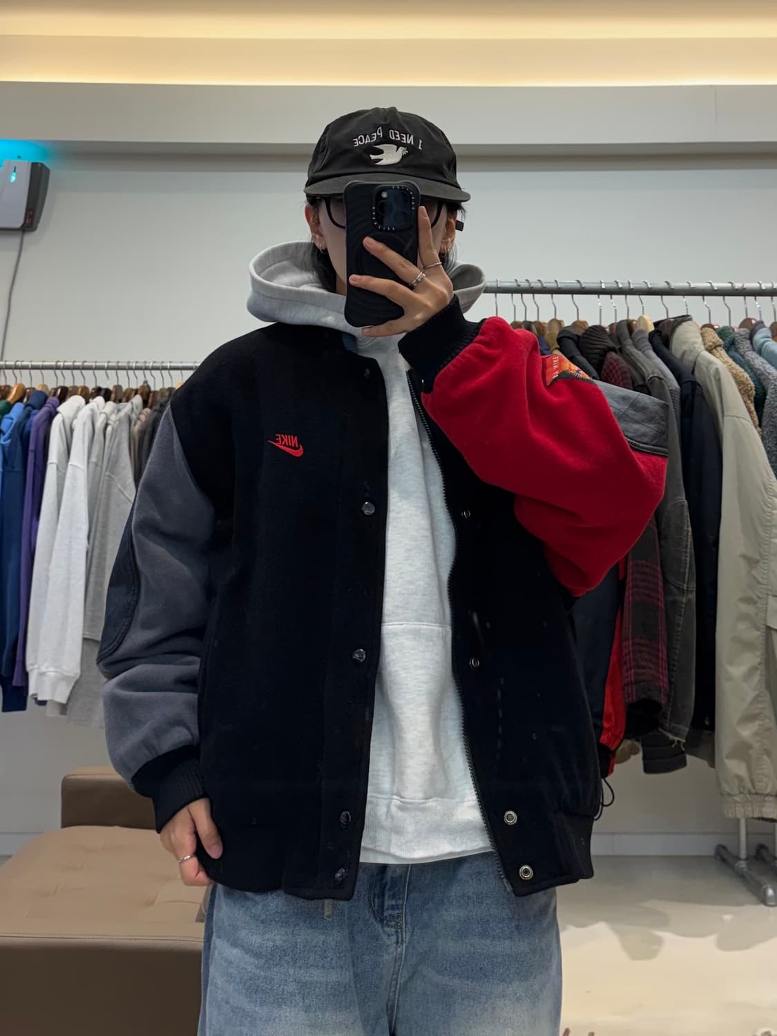 90s 나이키 자수로고 패치 바시티 자켓 상품이미지7