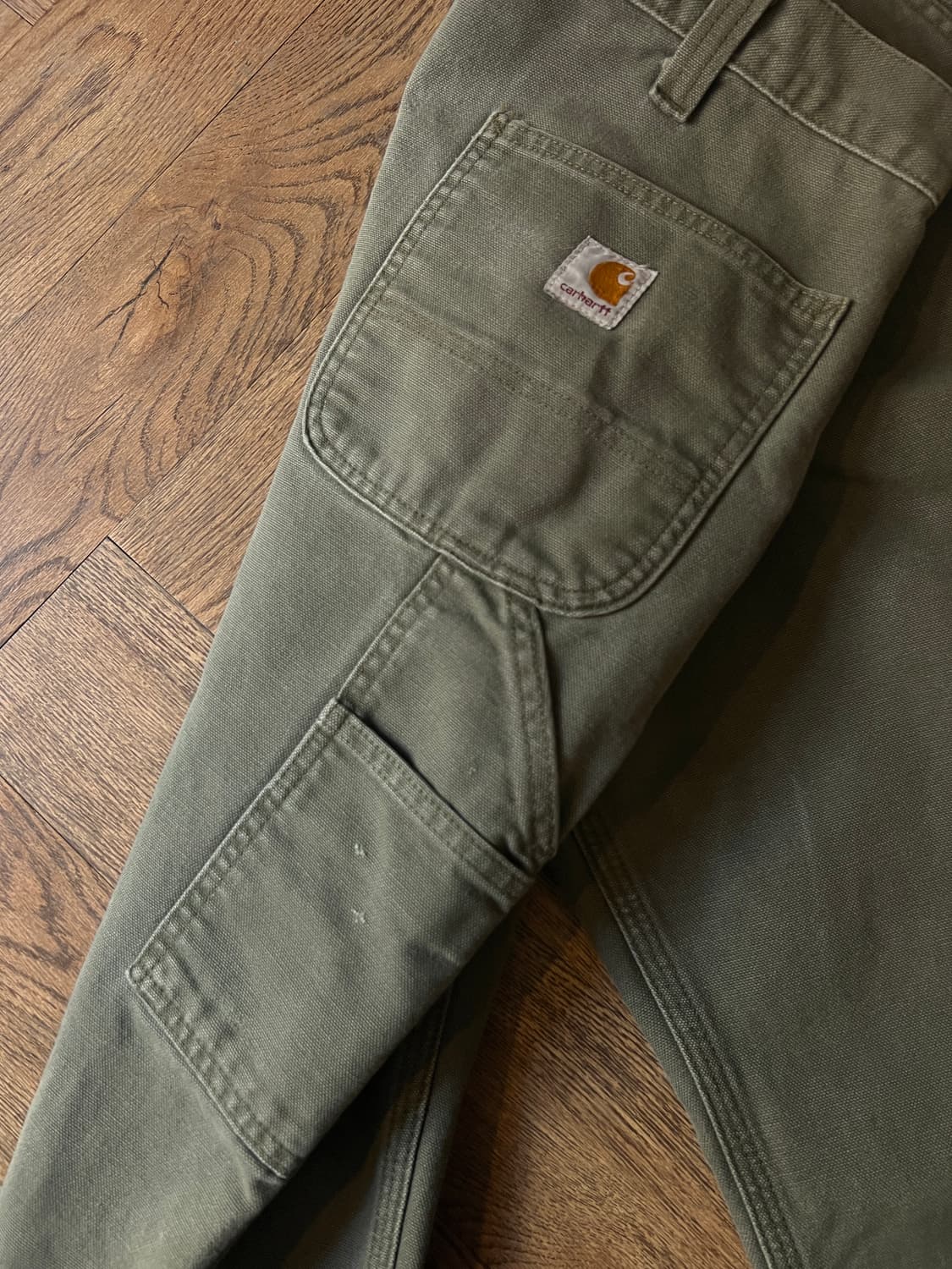 [36]칼하트 USA 더티워싱 모스그린 싱글니 카펜터 워크 팬츠 상품이미지8