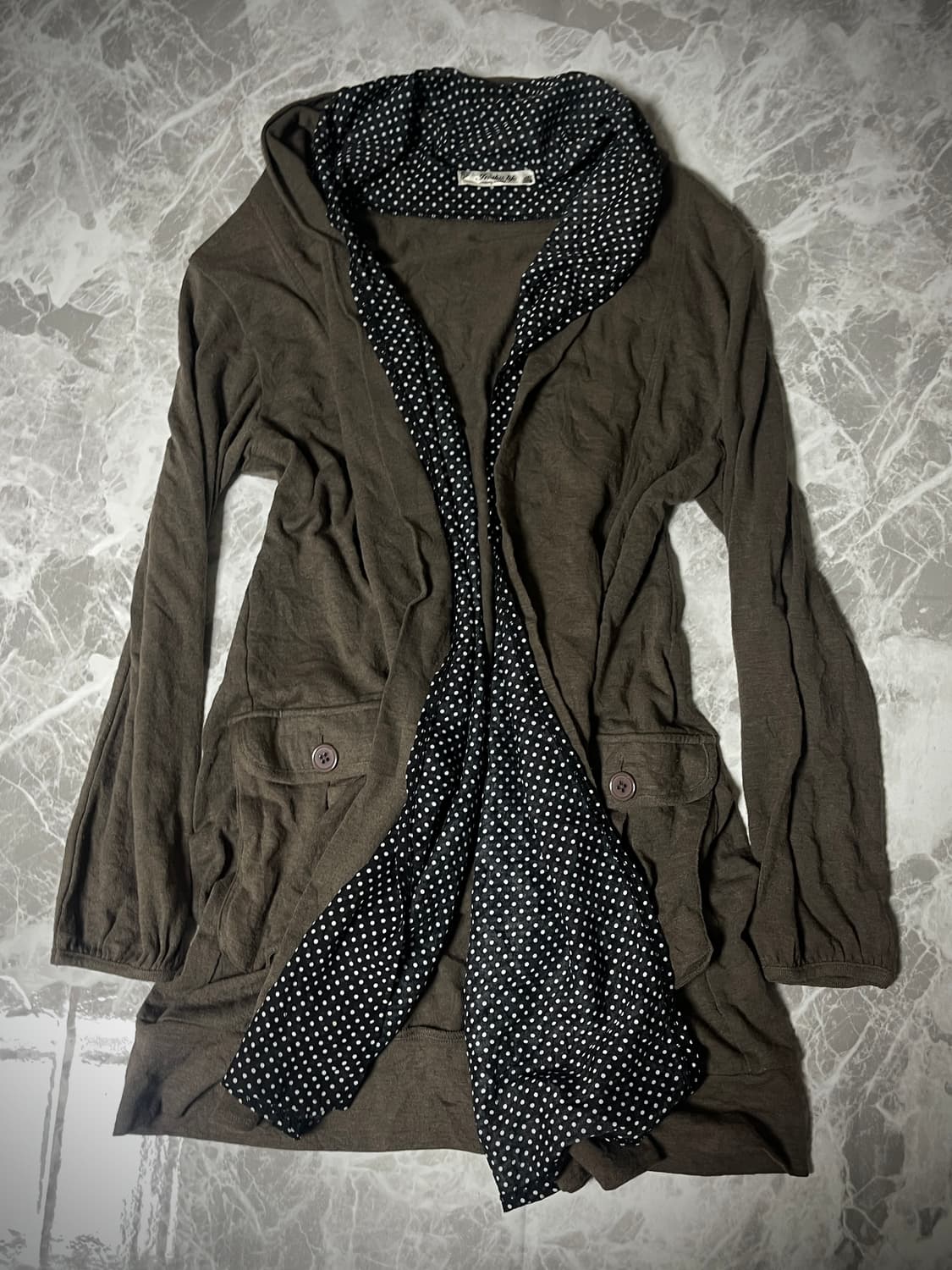 dot 2way long cardigan 상품이미지1