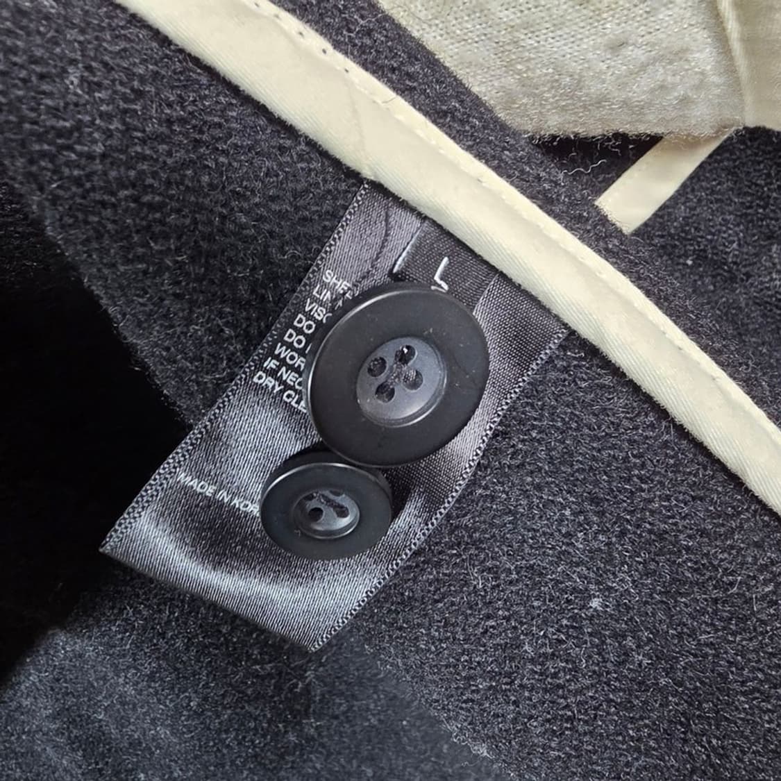 비바스튜디오 헤비 울 보아털 안감 더플코트 블랙 L 상품이미지6