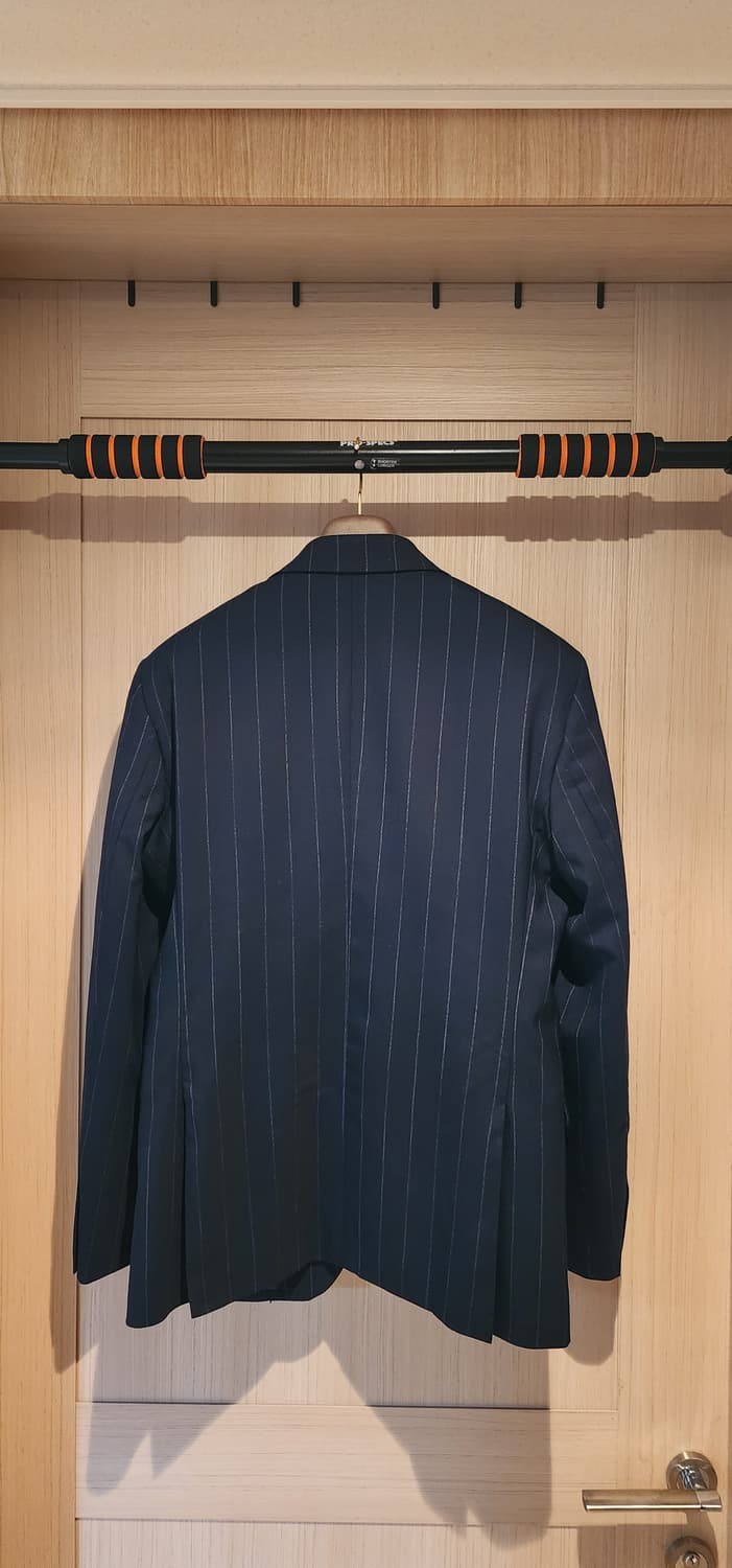 지오지아 핀 스트라이프 네이비 자켓 슬림L 상품이미지2