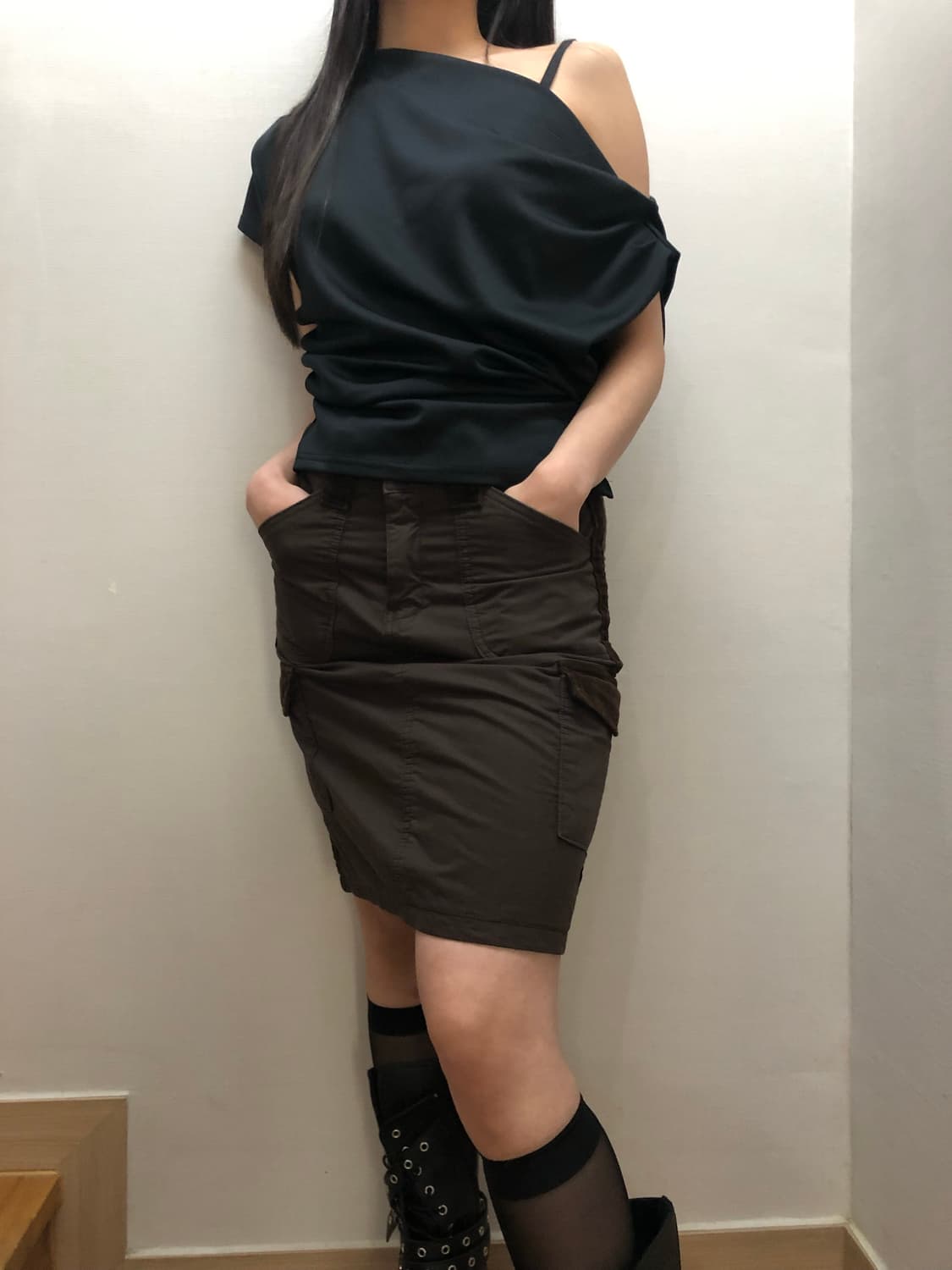 빈티지 브라운 포켓 스커트 상품이미지3