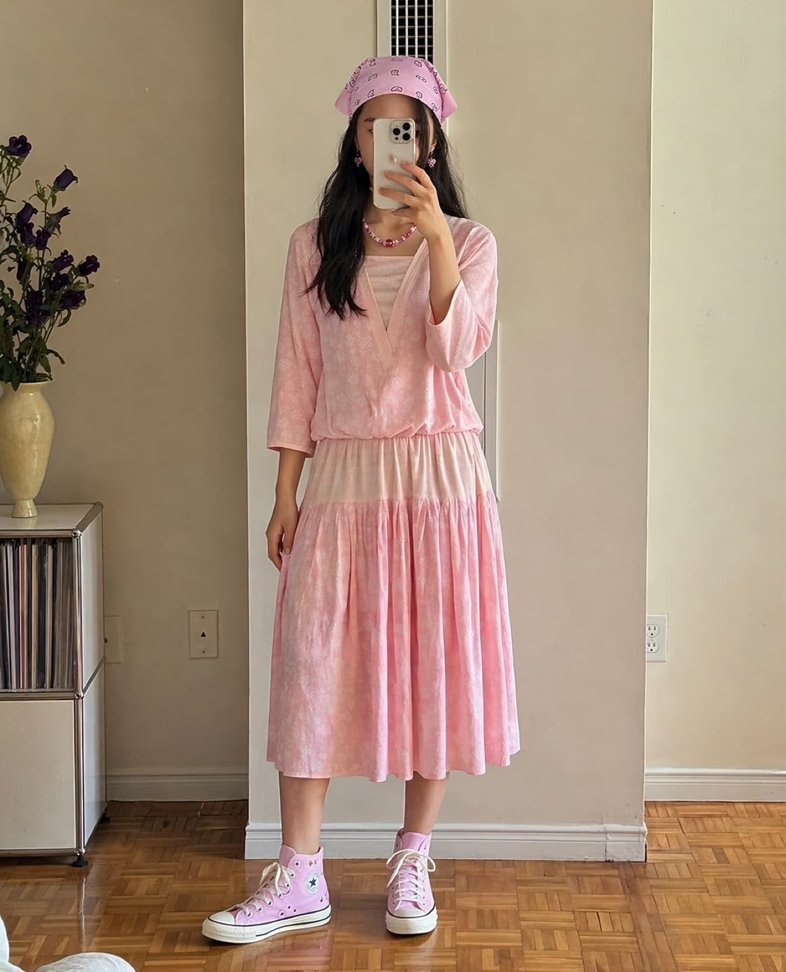 90’s USA vintage pink floral dress 상품이미지1
