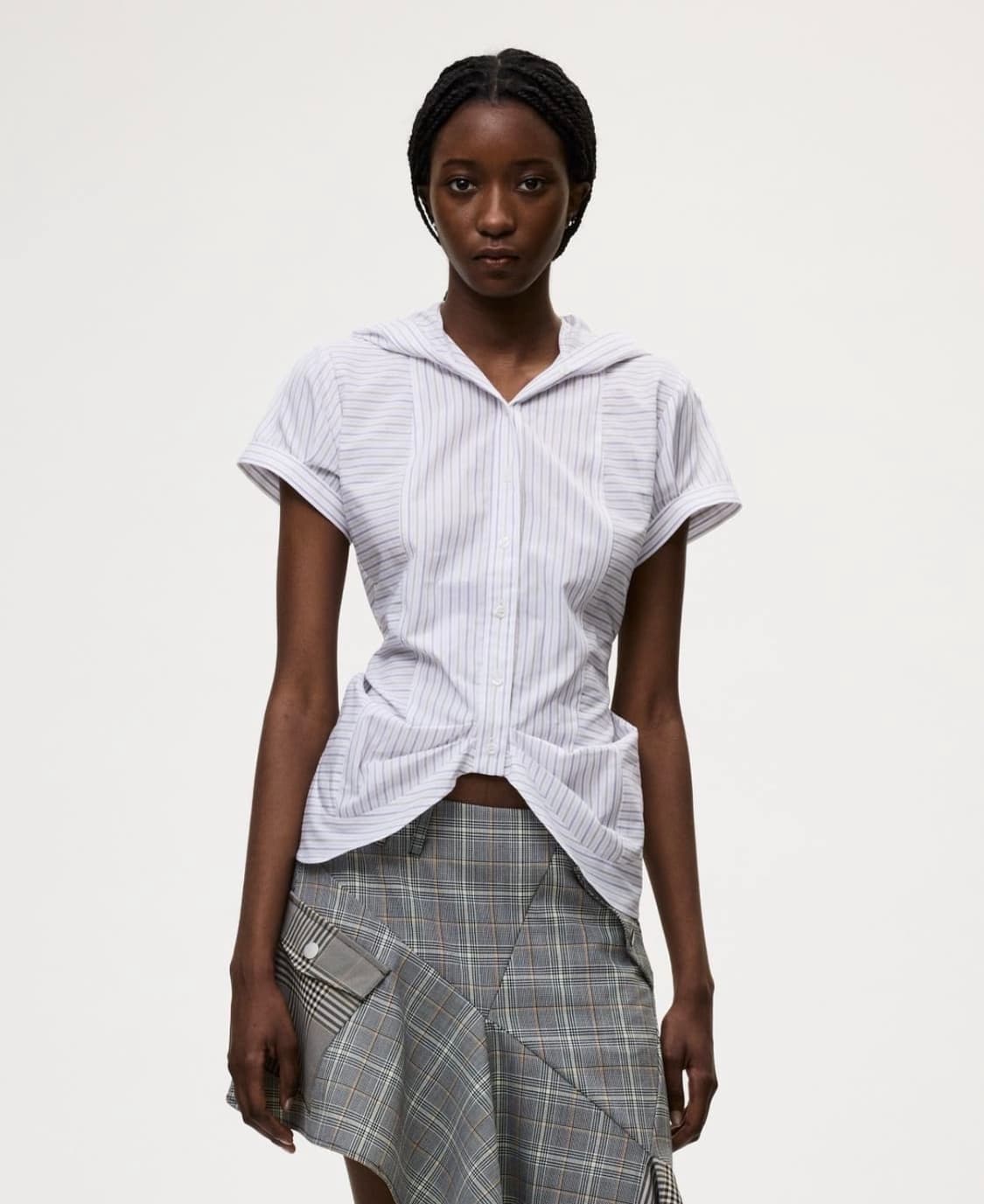 [34] RAVE REVIEW • MIRABELLE 스트라이프 후드 셔츠 상품이미지1