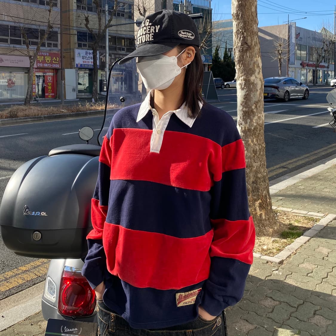 스티븐슨 벨루어 스트라이프 럭비 셔츠 상품이미지1