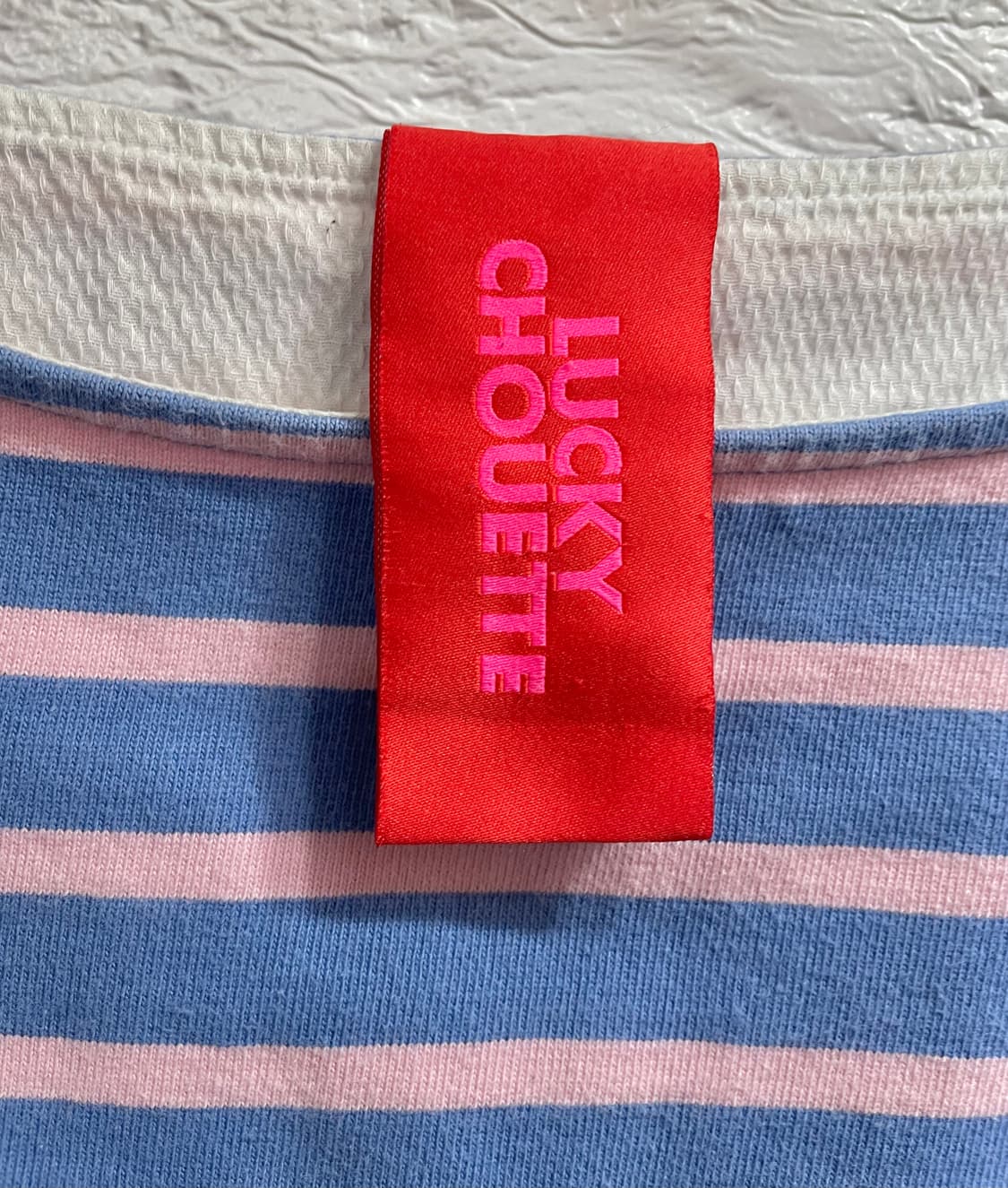 정품 럭키슈에뜨 스트라이프 티셔츠 단가라티셔츠 면100% 면티셔츠 상품이미지3