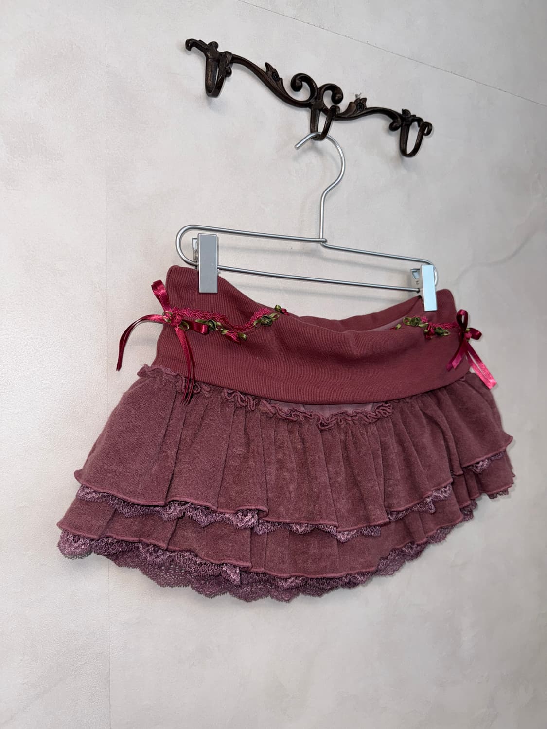 Sculptor rose terry ruffle skirt purple 상품이미지2