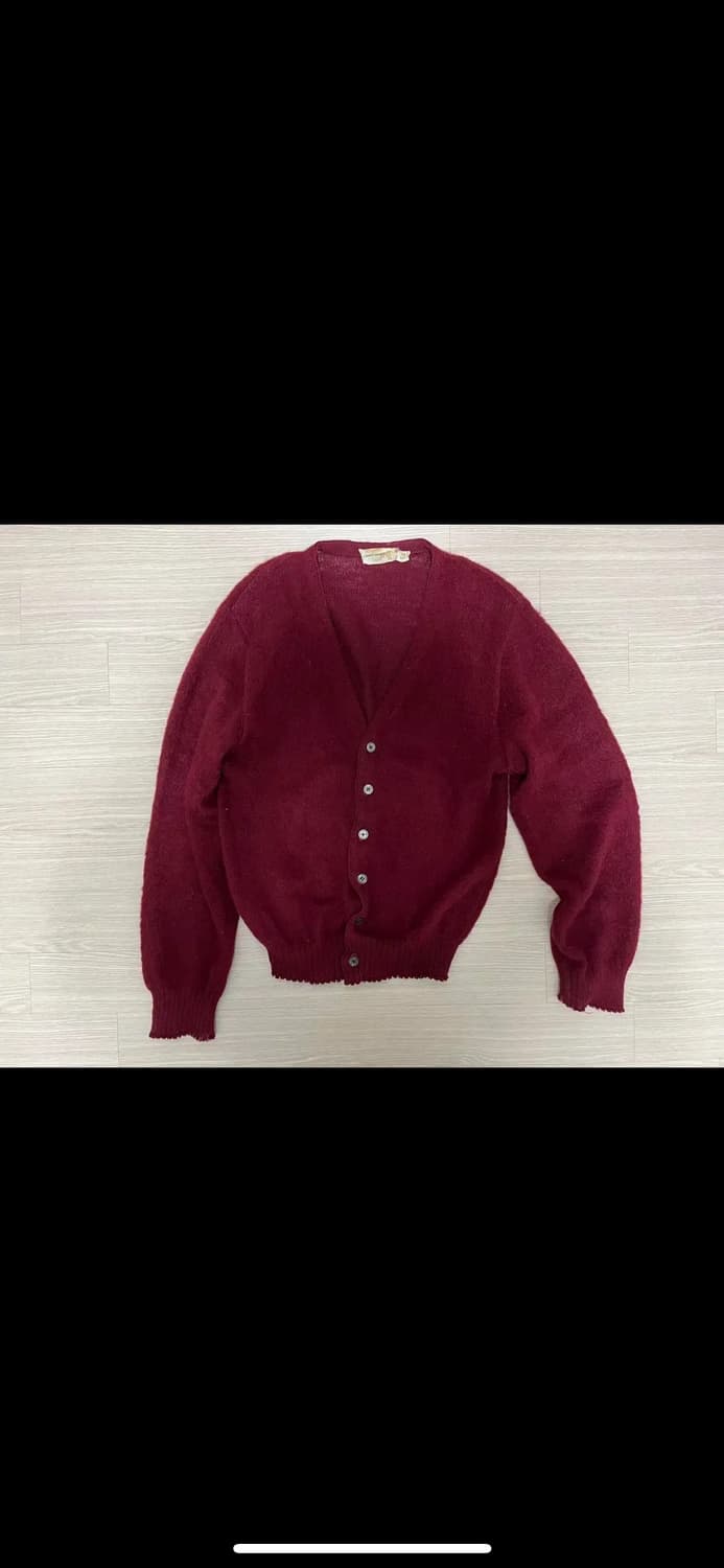 60s 빈티지 모헤어 가디건 버건디 상품이미지2
