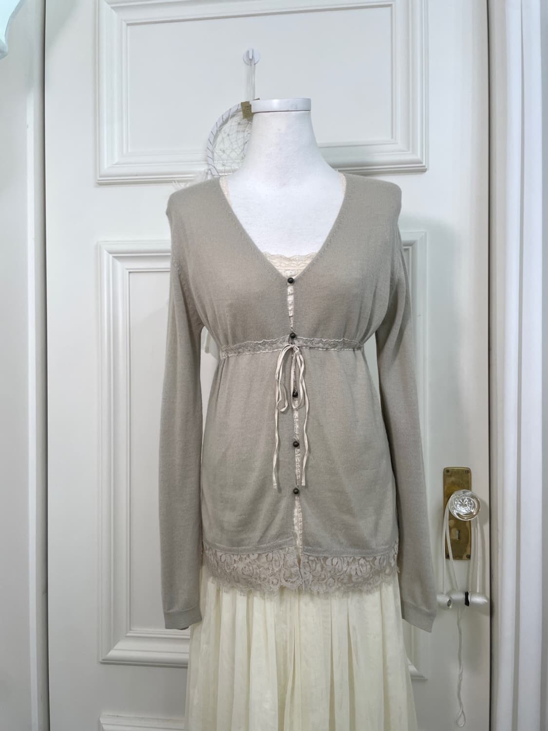 khaki ivory lace fairy 3pcs set 상품이미지4