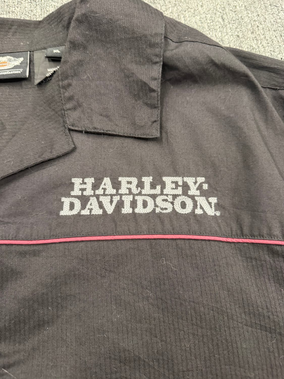 XL) 할리데이비슨 빈티지 후면 로고 자수 반팔셔츠 상품이미지4