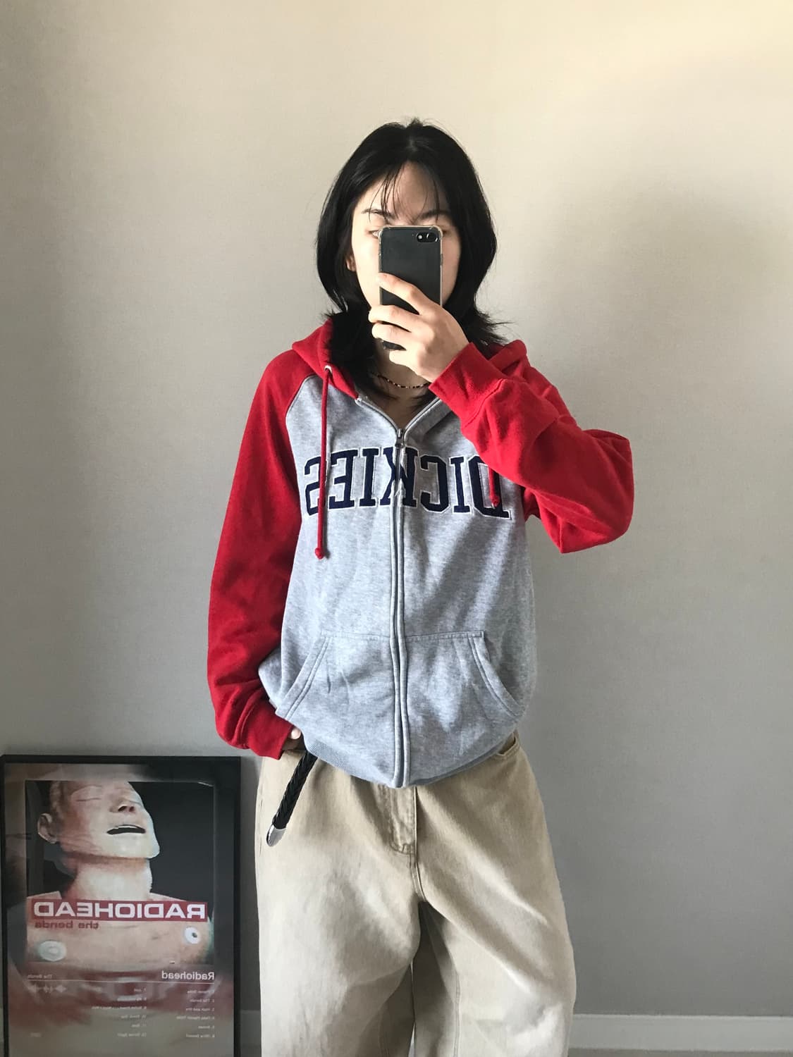 디키즈 중앙로고 나그랑패턴 후드집업 상품이미지2