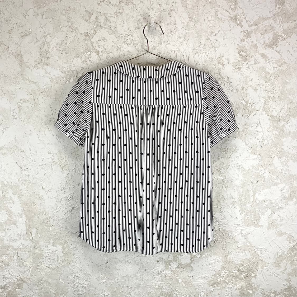 HONORE 두들 도트 스트라이프 반팔 셔츠 상품이미지5