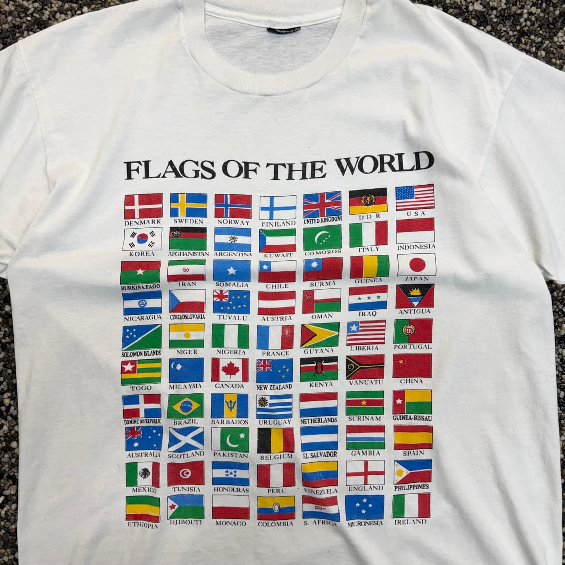 80s 스크린스타 만국기 빈티지 티셔츠 made in USA (L)  상품이미지2