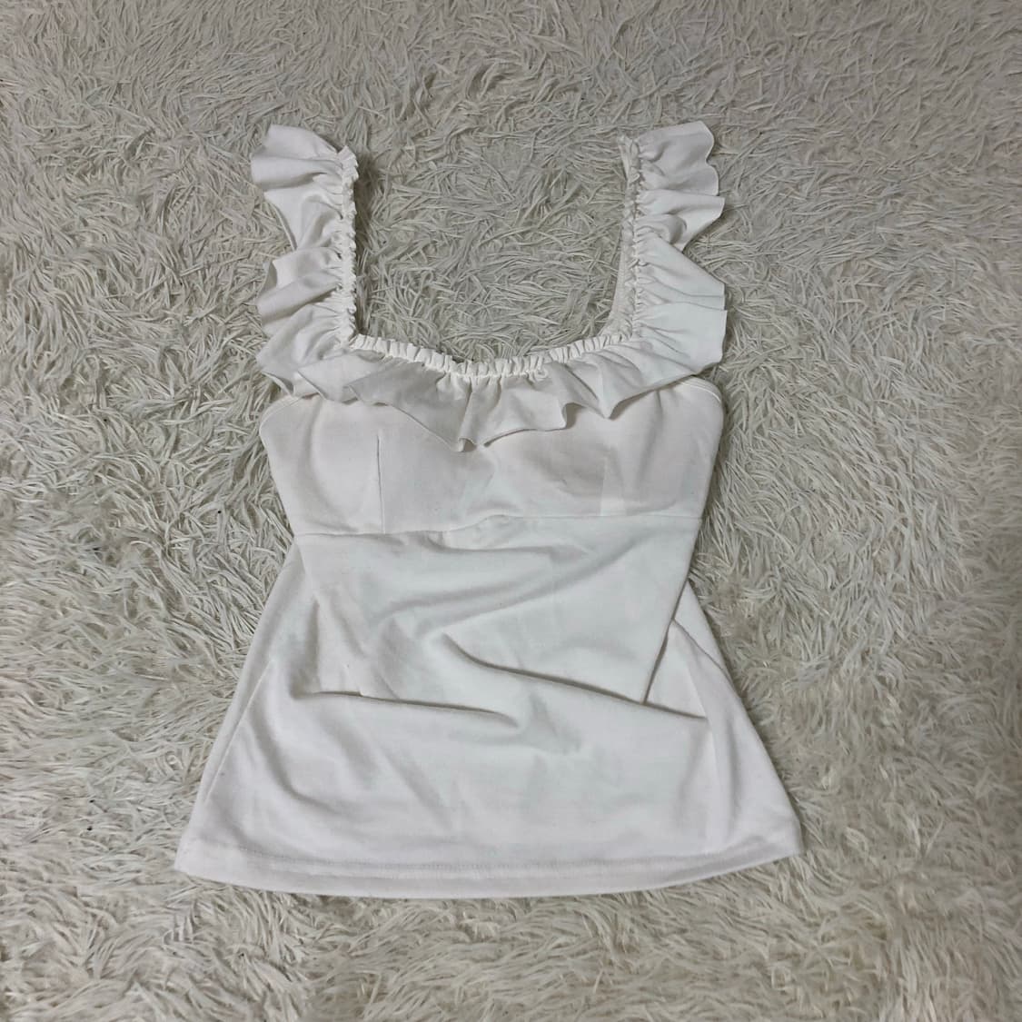 빈티지 화이트 프릴 나시 상품이미지1