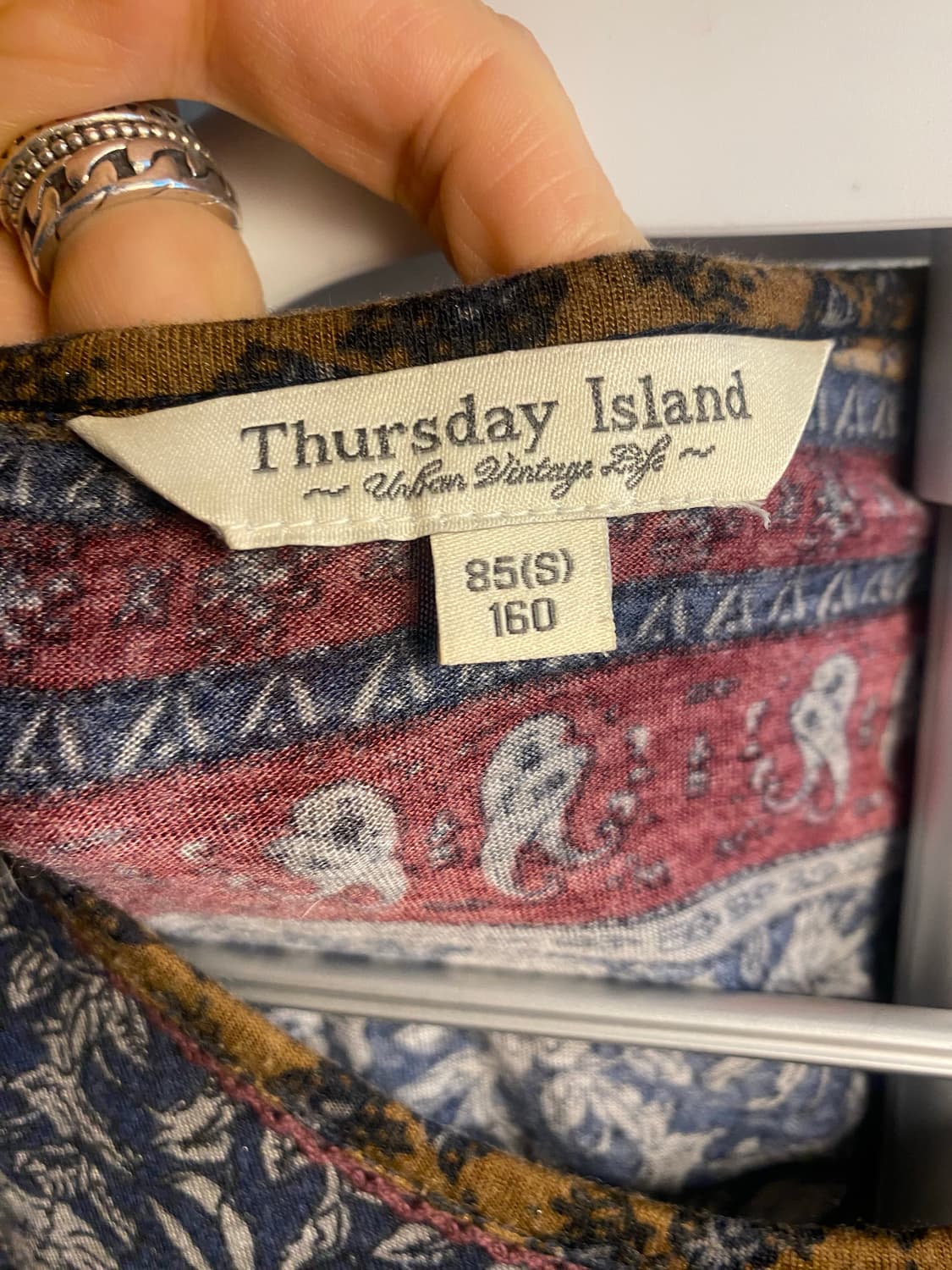 써스데이 아일랜드 패턴 롱 원피스 S 상품이미지6