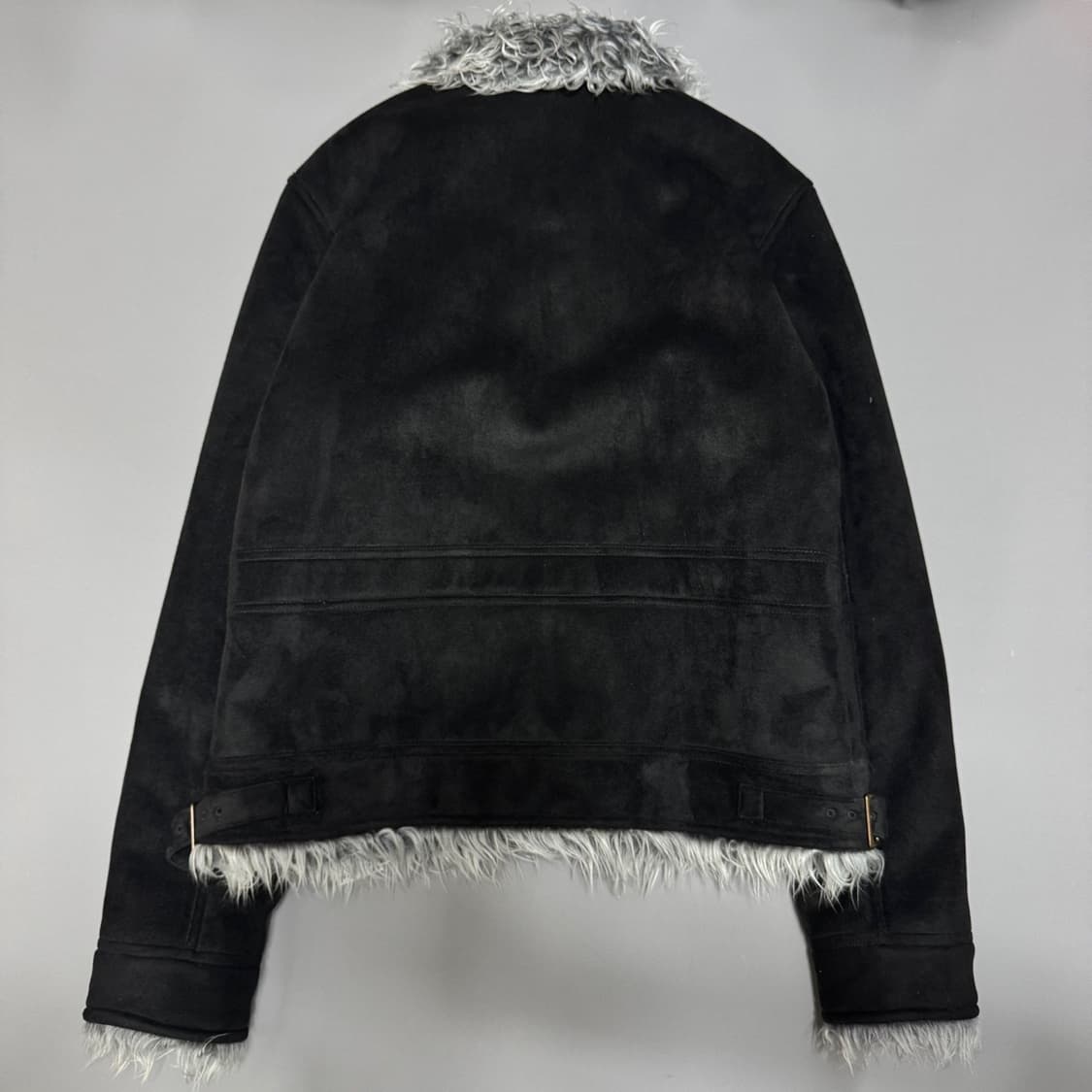 빔즈(BEAMS) 블랙컬러 아크릴 폴리 혼방 폭스 퍼 몰스킨 쇼트 자켓 상품이미지8