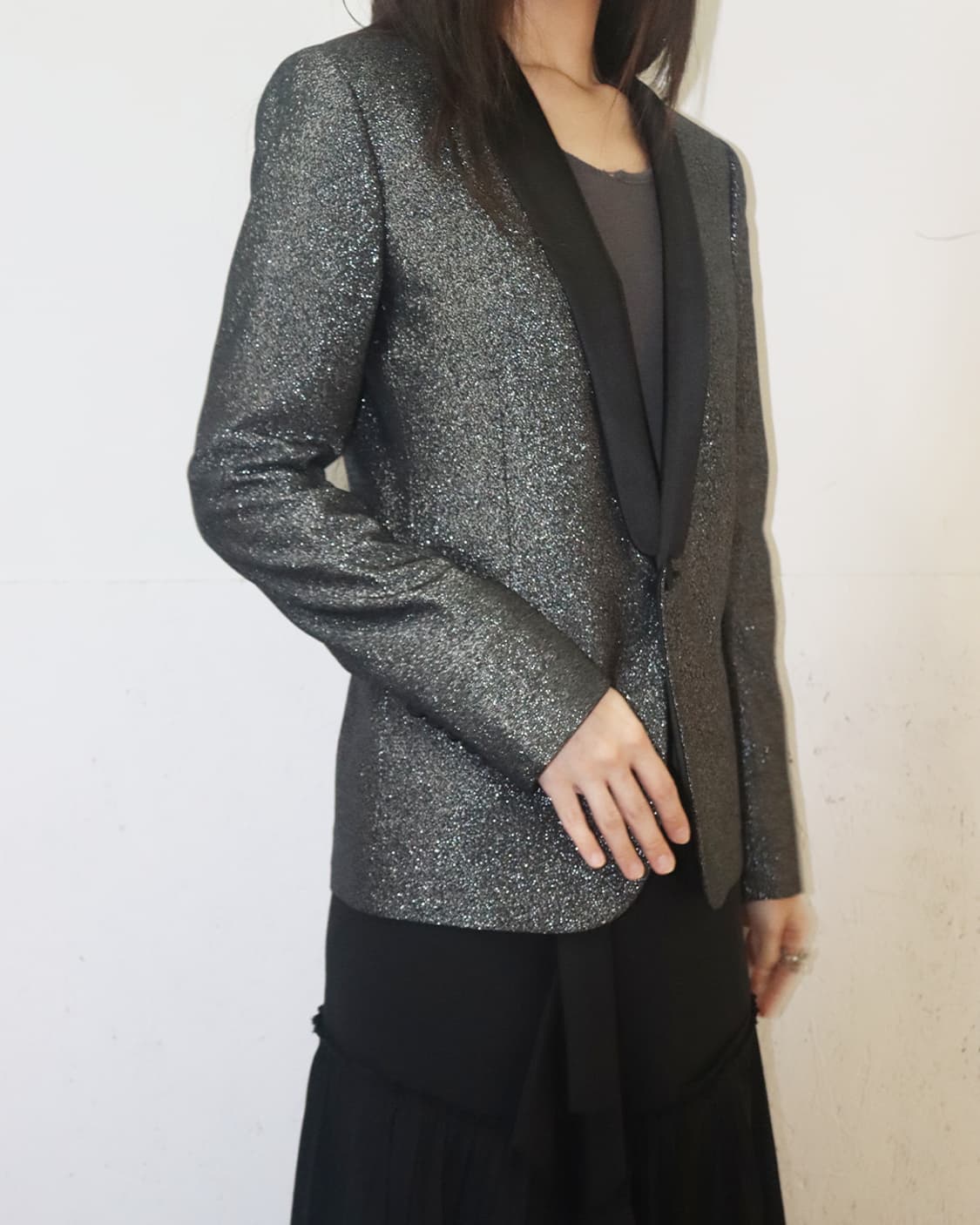 생로랑 16AW 르 스모킹 숄 카라 글리터 자켓 상품이미지2
