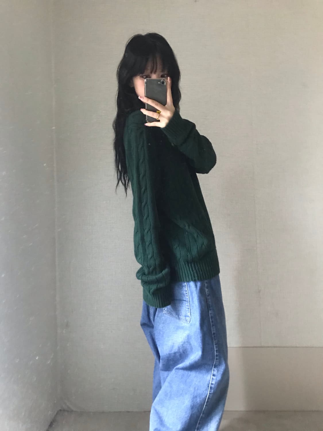 폴로 딥그린 케이블 니트 상품이미지2