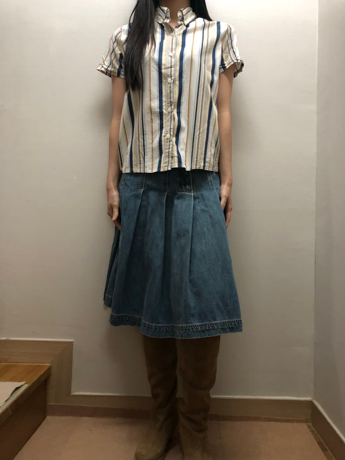 빈티지 믹스컬러 스트라이프 셔츠 상품이미지4