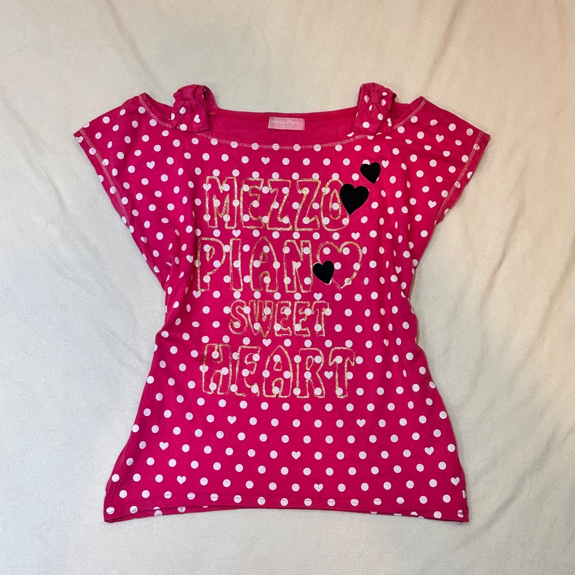 핑크 도트 하트 티셔츠 상품이미지1