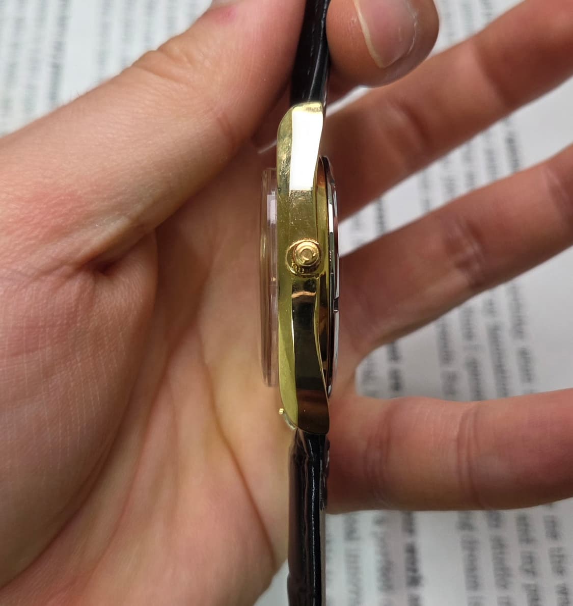 레어] 빈티지 오메가 제네브 점보 테레비 올금장 샴골판 데이데이트 상품이미지6