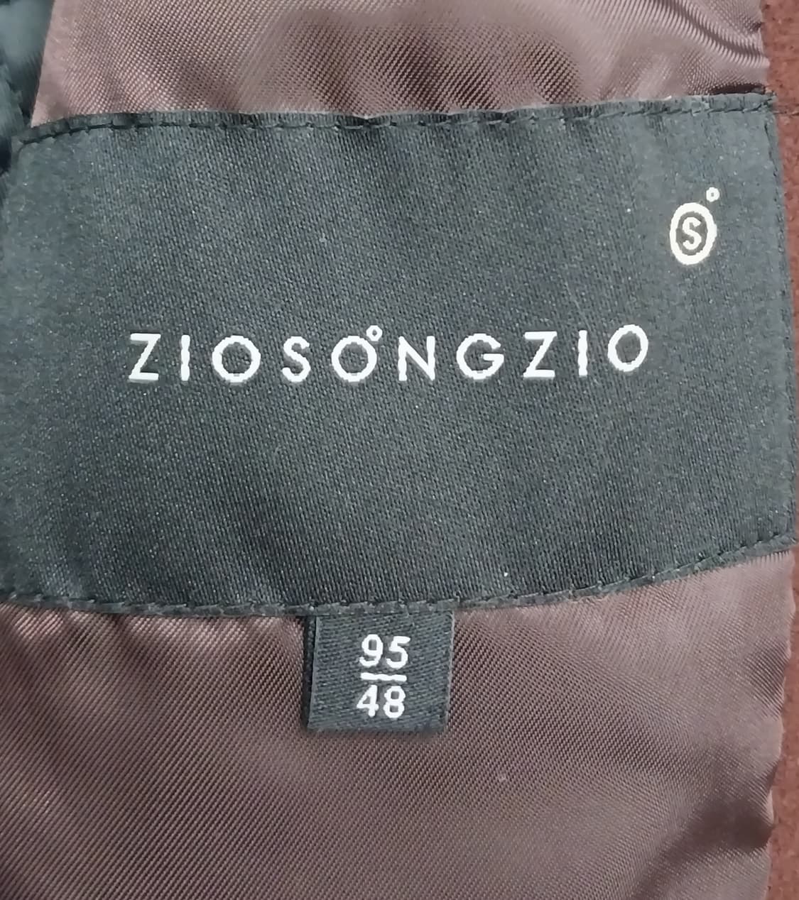 지오송지오 브라운 양가죽 배색 더블 코트 95 상품이미지5