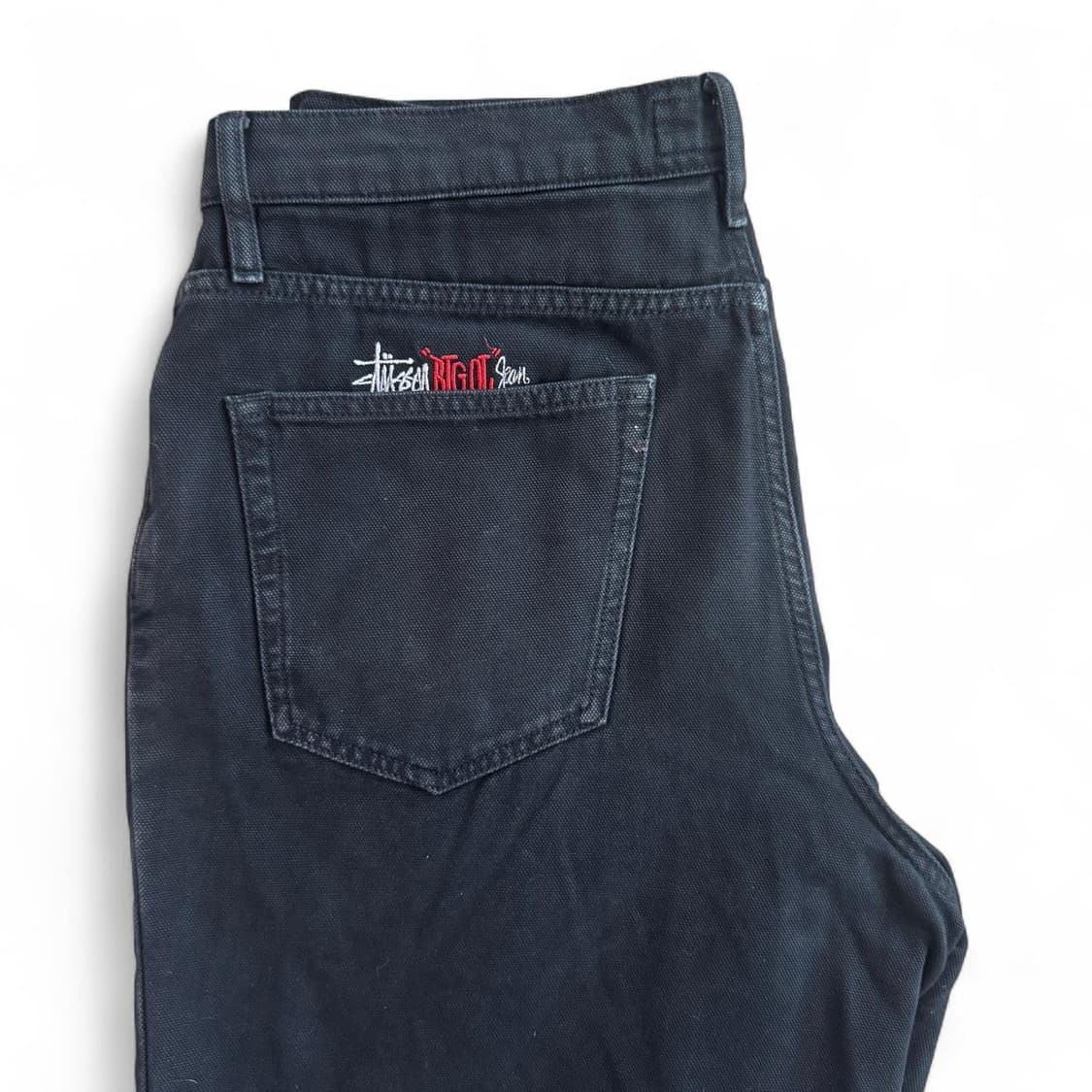 스투시 워시드 캔버스 빅 올 진 블랙 상품이미지2