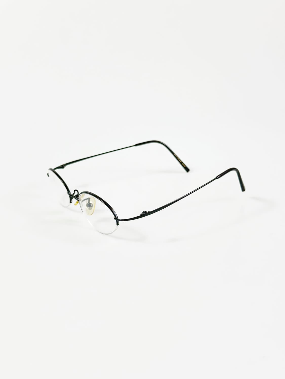 EPILOGUE 블랙 오벌 슬림 반무테 메탈 빈티지 안경 상품이미지3