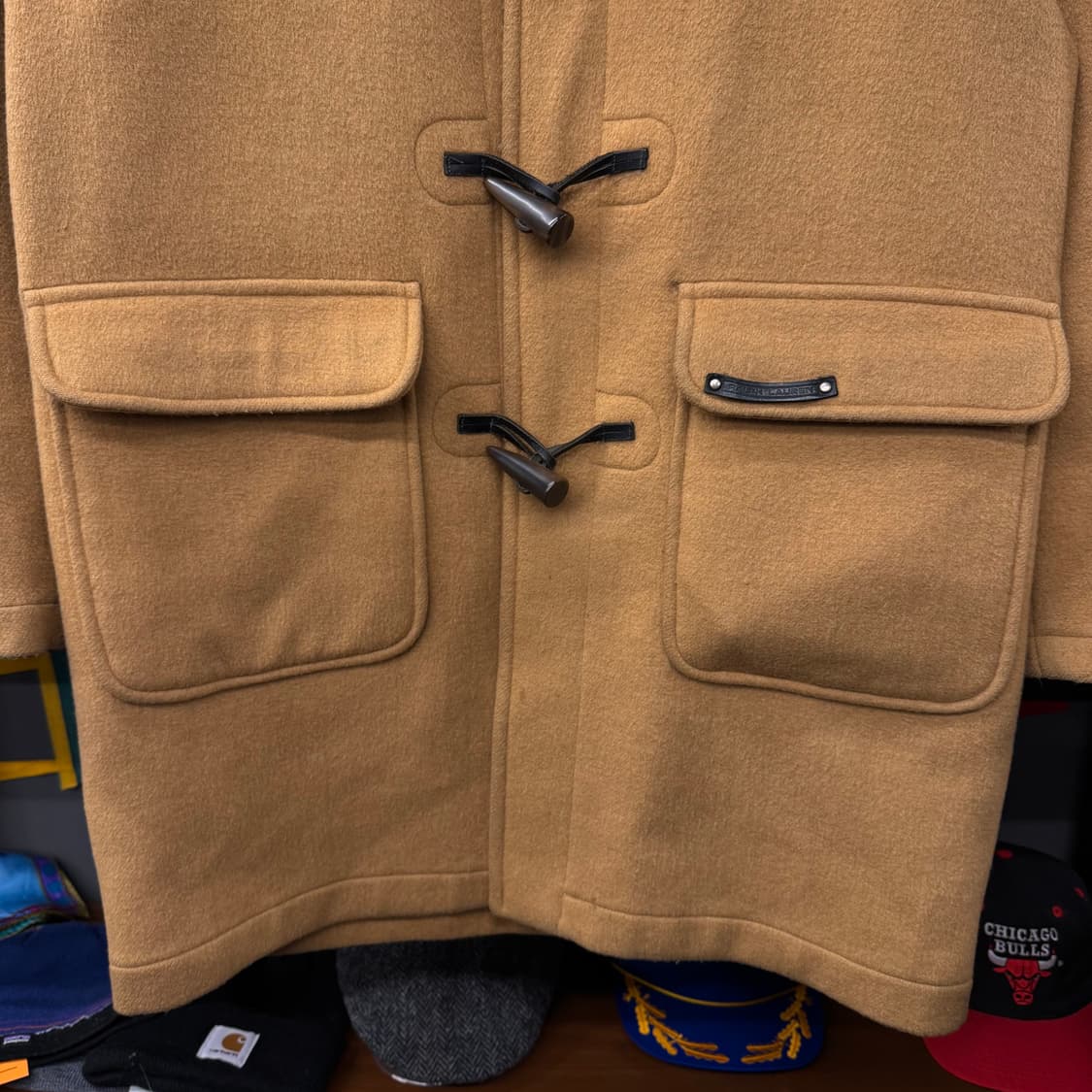 90s 폴로 랄프로렌 체크 라이닝 후디 떡볶이더플 코트 polo 상품이미지3