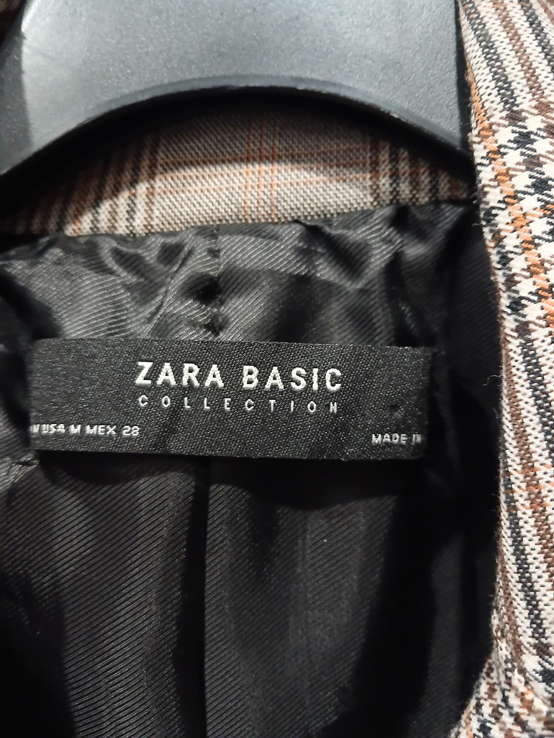 자라 글렌체크 블레이저 롱자켓- M 상품이미지3