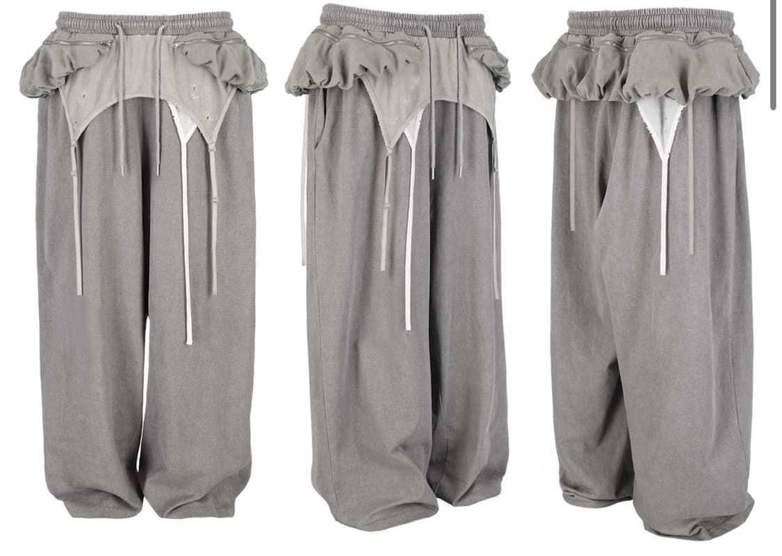 로사킷바인 grunge layered jogger - grey 상품이미지1