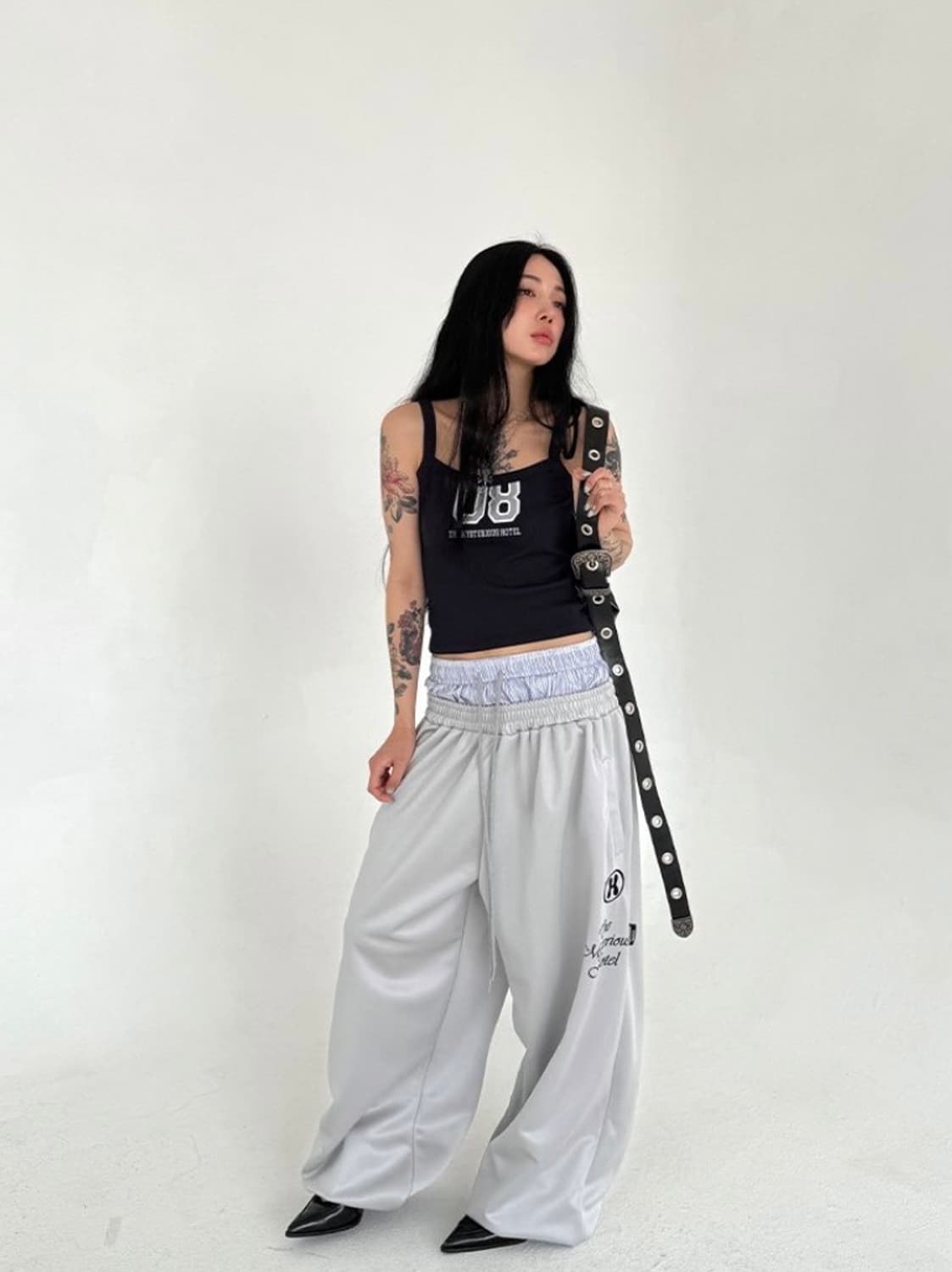 더미스테리어스호텔 레이어드 져지 팬츠 상품이미지1