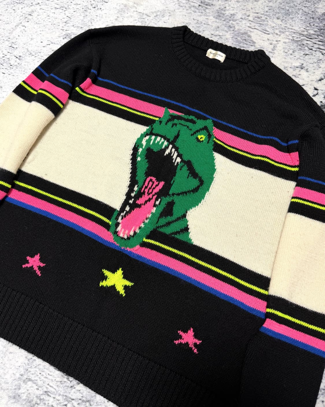 (국문탭) 생로랑 16fw 서프사운드 공룡 니트 xs 상품이미지2