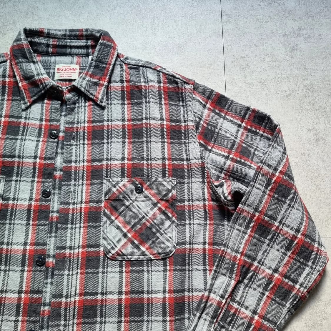 BIG JOHN Heavy Flannel Check Shirt L sz 상품이미지1