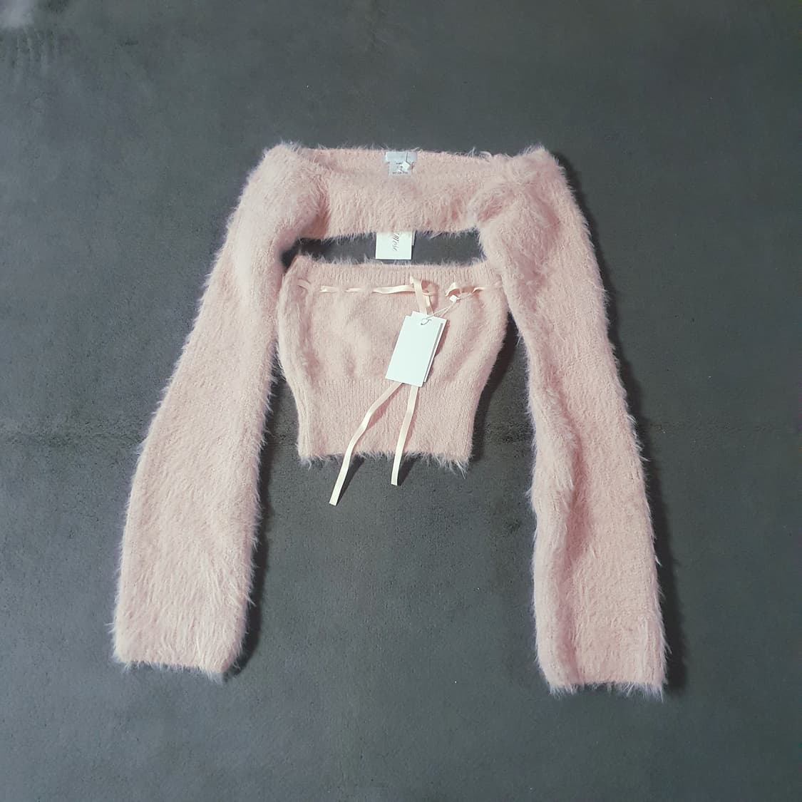 새상품 낫유어로즈 리브 볼레로 세트 핑크 상품이미지4