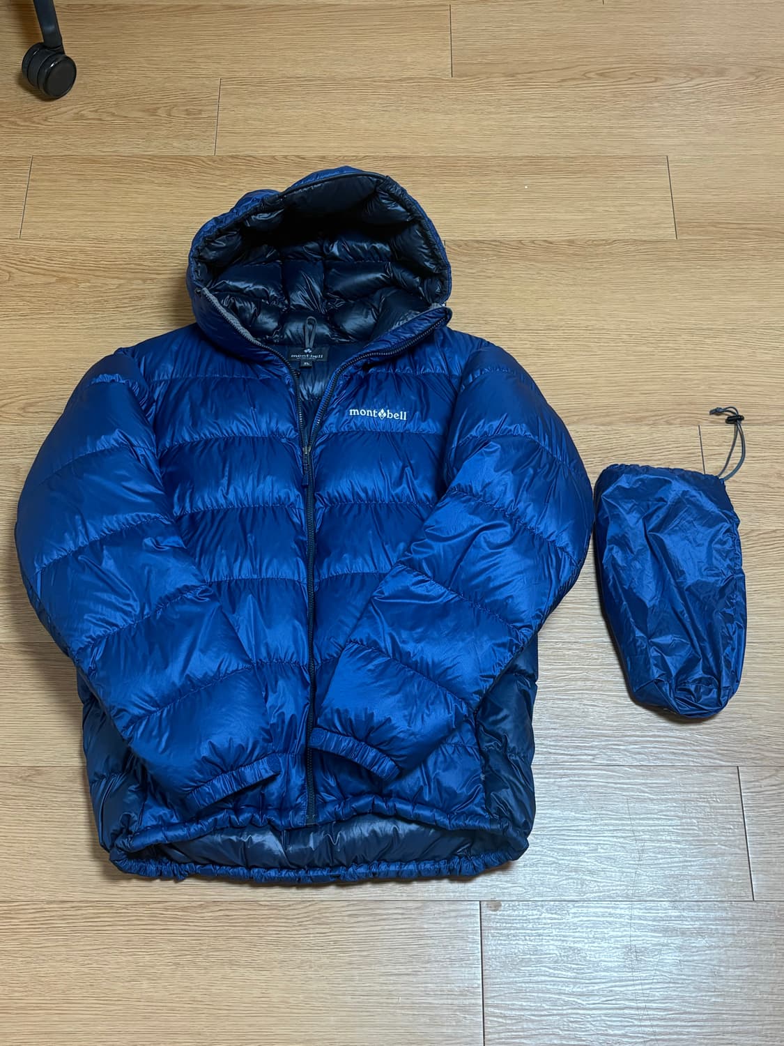 몽벨 알파인 다운 패딩 자켓 블루 XL 상품이미지1