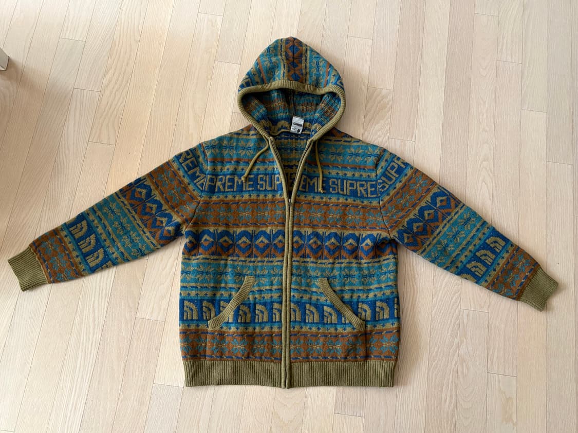 노스페이스 슈프림 콜라보 니트후드집업 상품이미지1