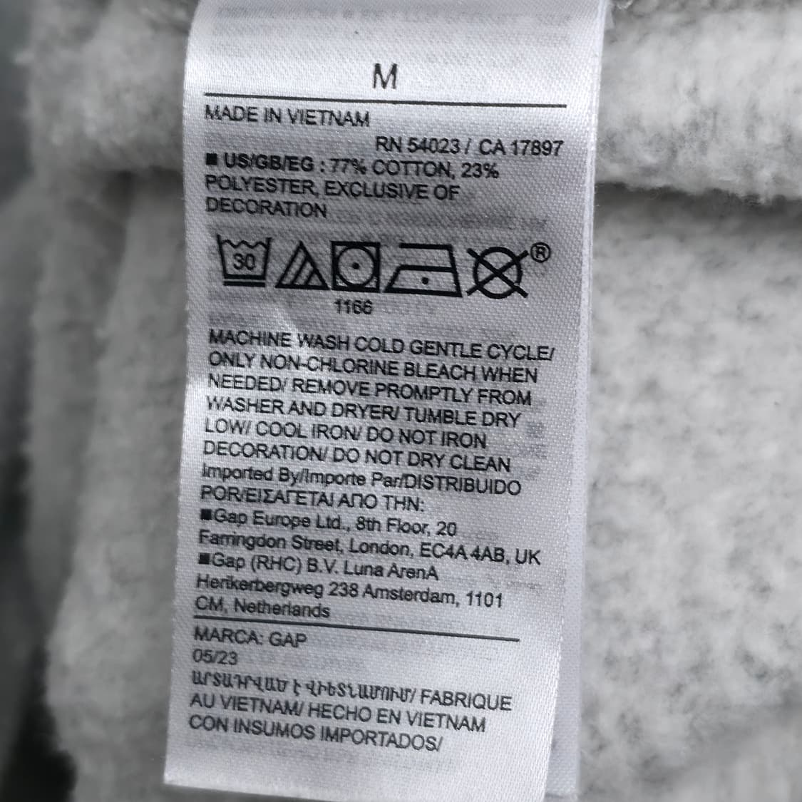 [M] GAP 갭 그레이 후드집업 상품이미지6
