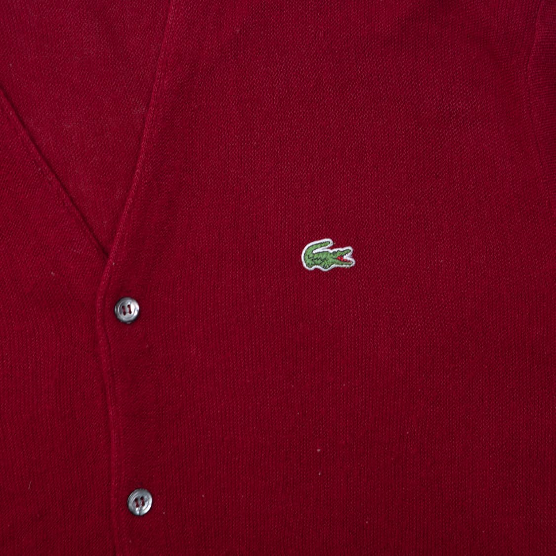 80s IZOD 라코스테 올른 아크릴 가디건 버건디 상품이미지2