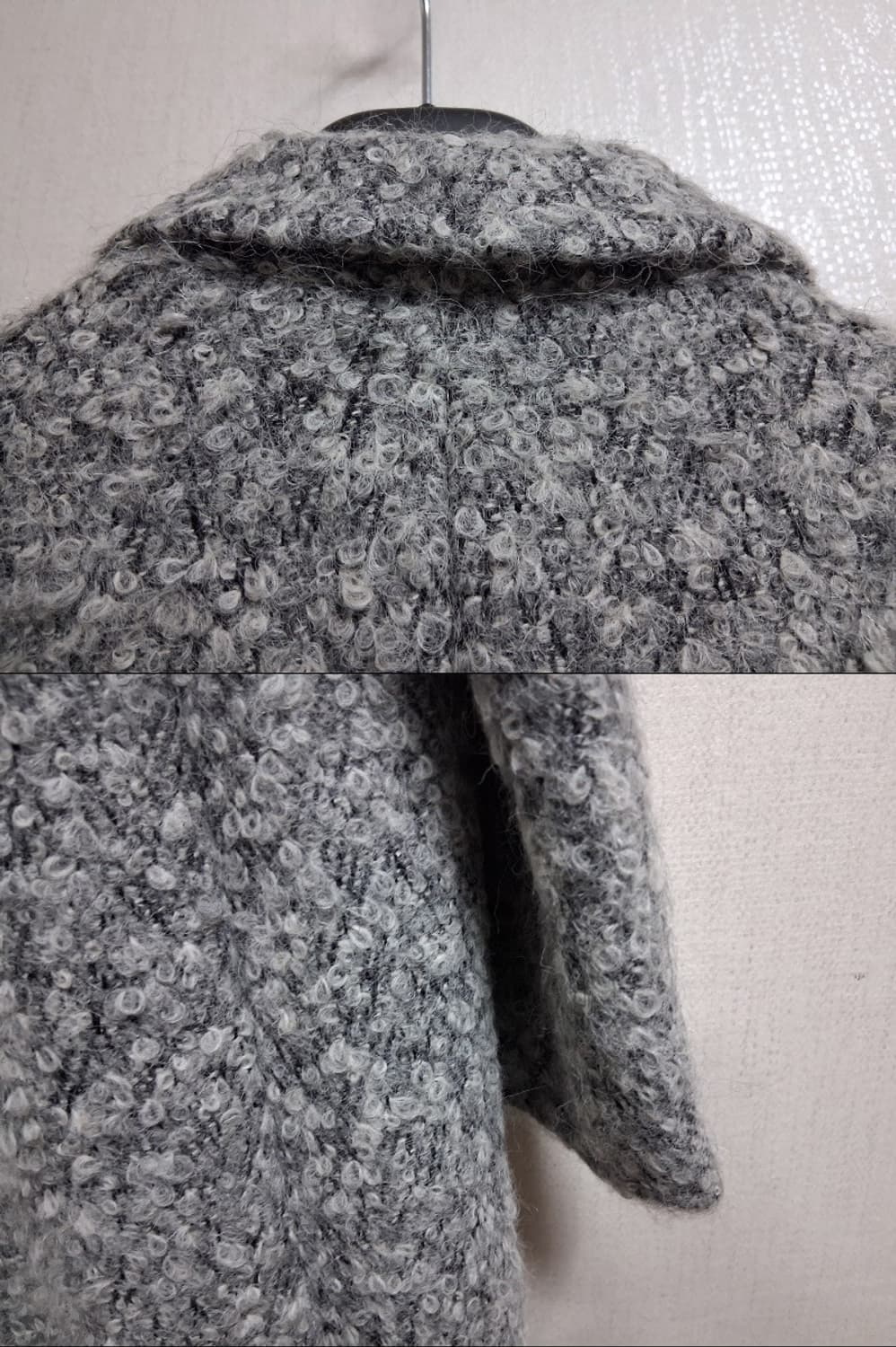 이탈리아 DIANA GALLESI 연회색 아스토라강짜임 알파카 롱코트 6 상품이미지8