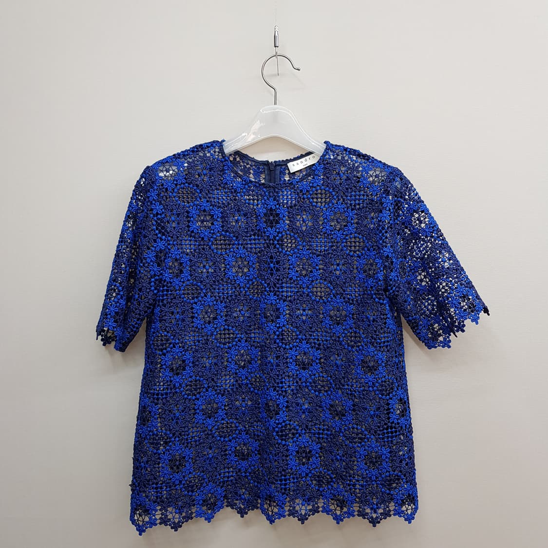 산드로 플로럴 레이스 반팔 블라우스 미디 스커트 셋업 1사이즈 상품이미지3