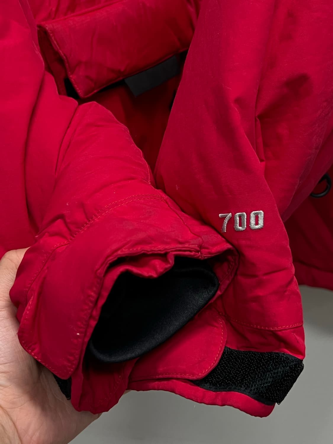 (S) 노스페이스 700필 폴라 구스다운 패딩 자켓 레드 상품이미지4