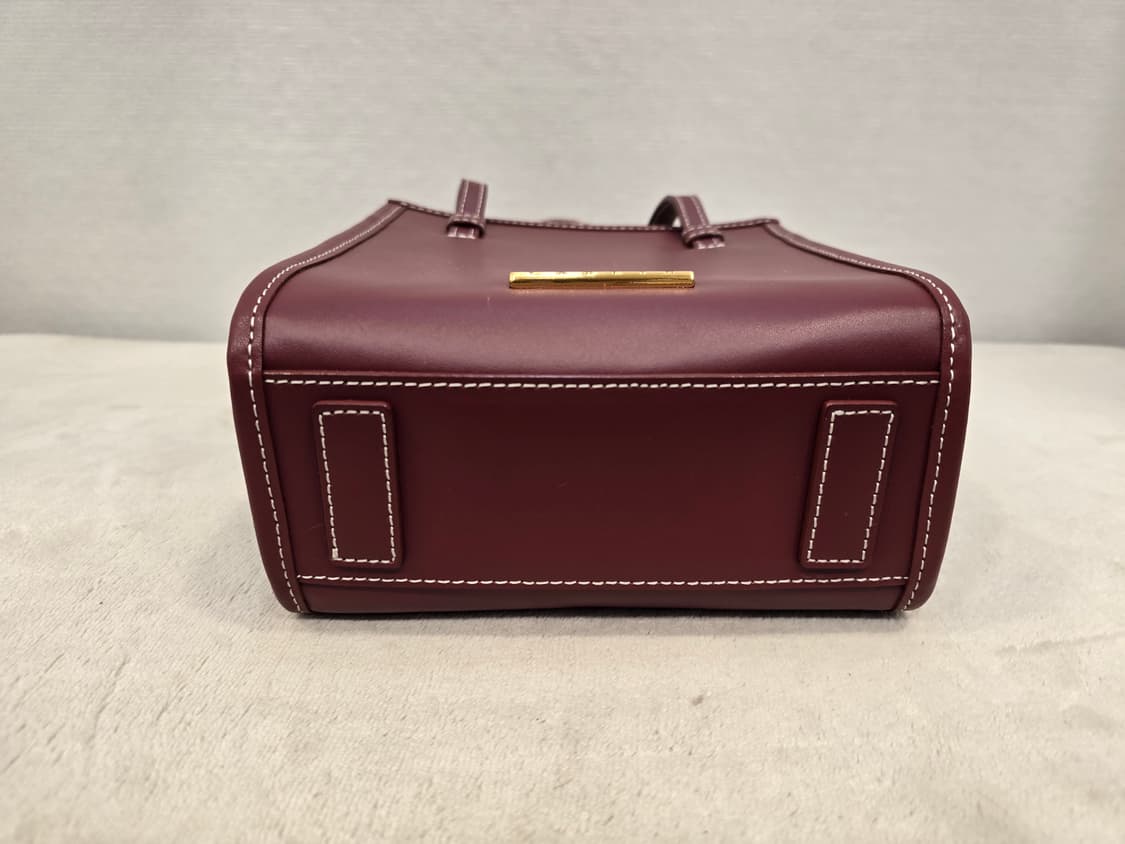 거의새거) 칼린 스퀘어백 미니 토트백 크로스백 버건디색 상품이미지7